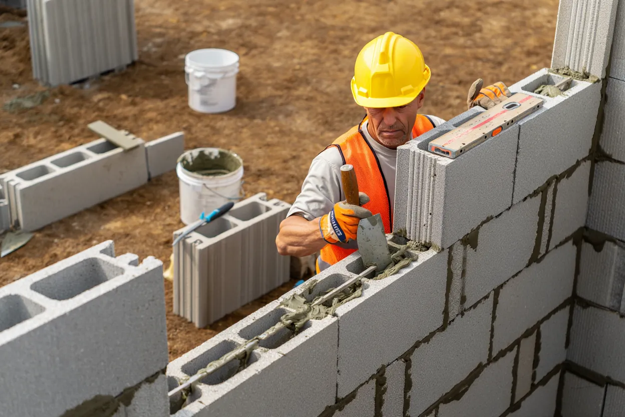 Construire un mur en parpaing : étapes, règles et points de vigilance